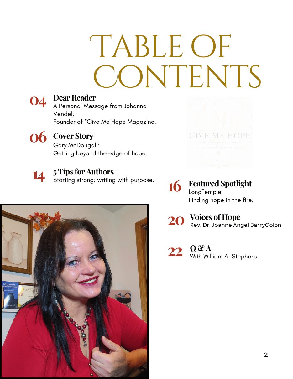 Voices of Hope Magazine Volume 1 preview page 2
