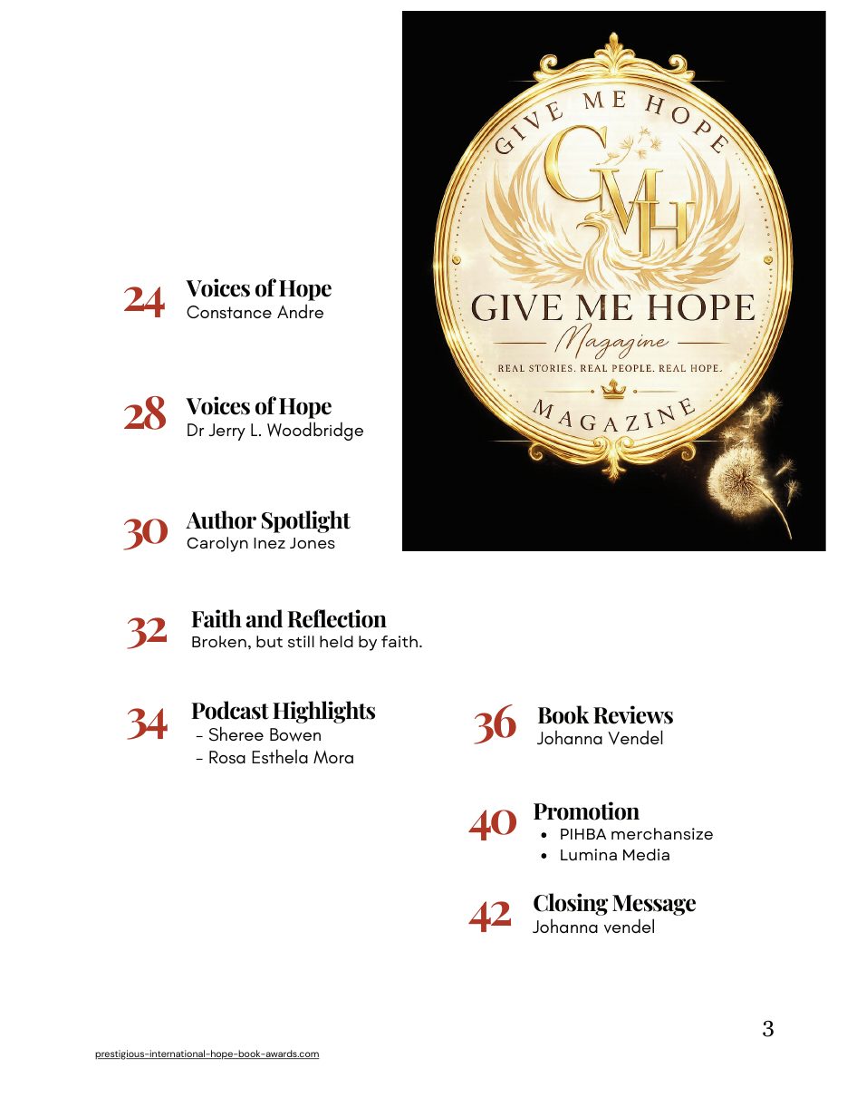Voices of Hope Magazine Volume 1 preview page 3